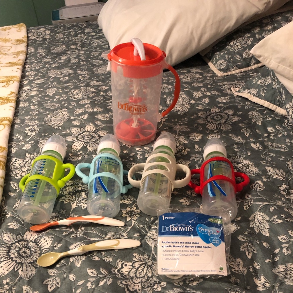 Baby Bottle Set with Orange Pitcher Dr Browns Never Used